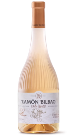 Botella de vino Ramón Bilbao Early Harvest Rosado, ideal para noches de verano